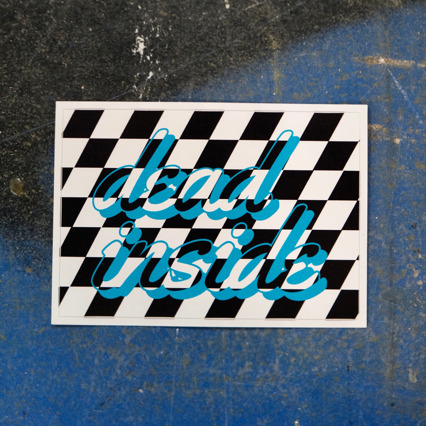 Dead Inside Checker Sticker