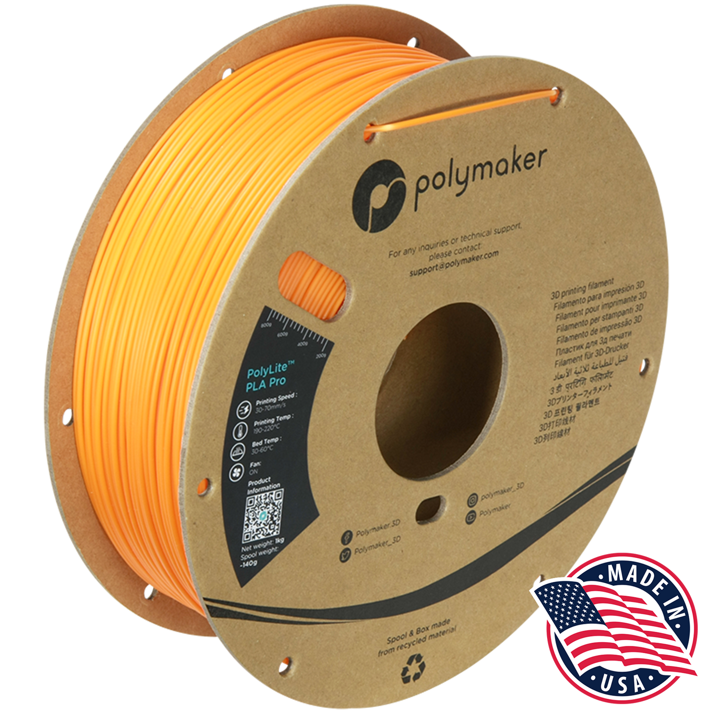 Polymaker PolyLite™ PLA Pro – 1.75mm, 1kg Spool
