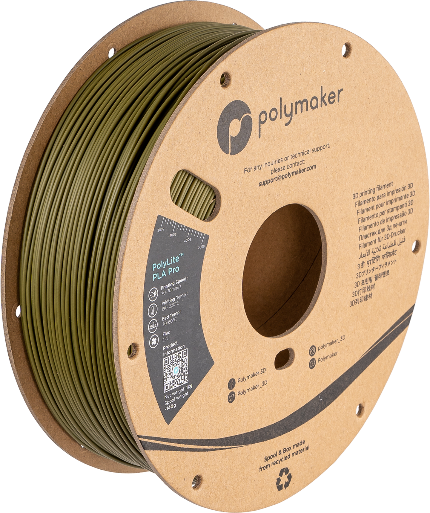 Polymaker PolyLite™ PLA Pro – 1.75mm, 1kg Spool