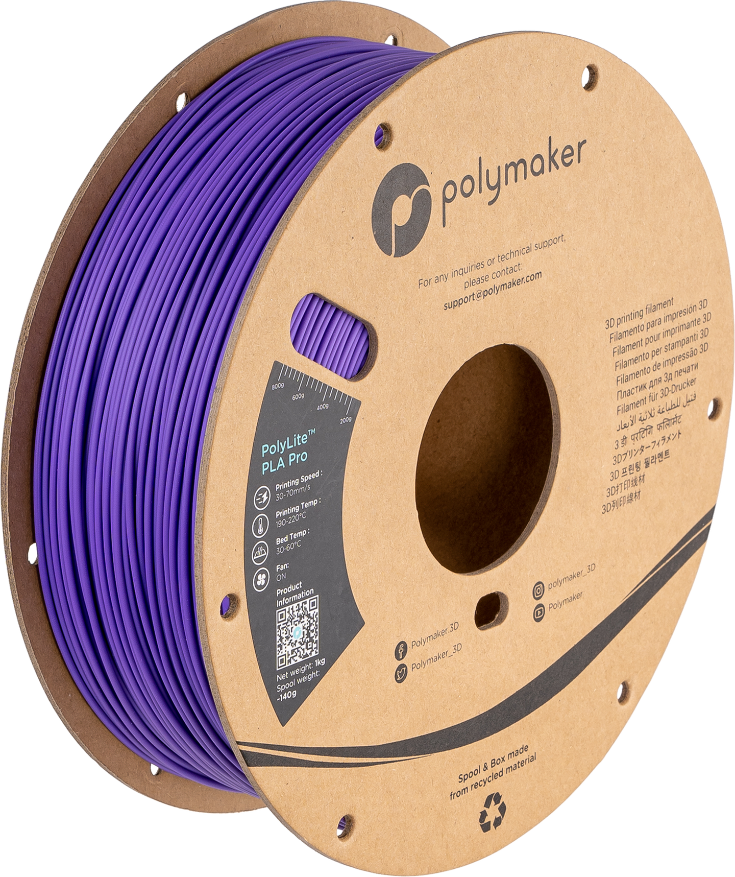 Polymaker PolyLite™ PLA Pro – 1.75mm, 1kg Spool