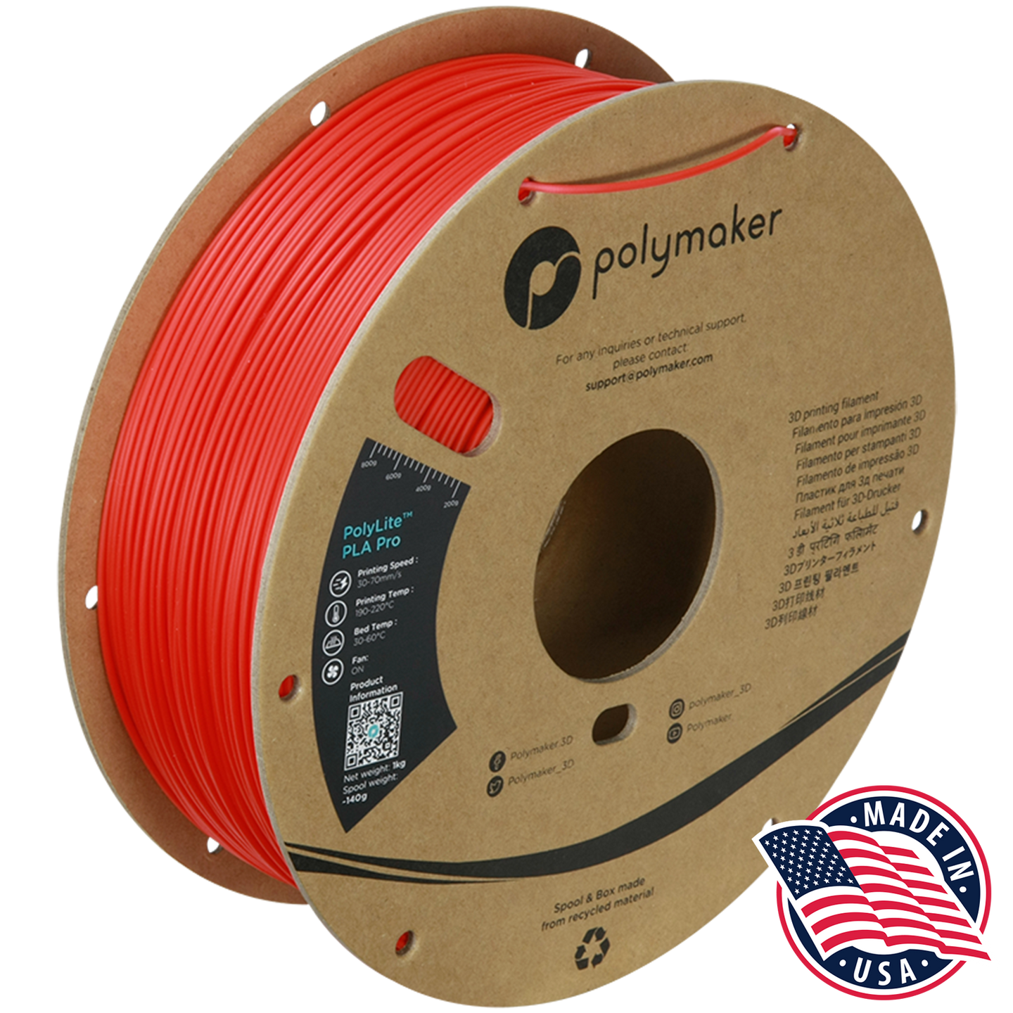 Polymaker PolyLite™ PLA Pro – 1.75mm, 1kg Spool