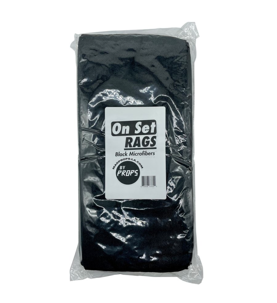 On Set Rags – 1 Dozen Black Microfiber Rags (12-Pack)