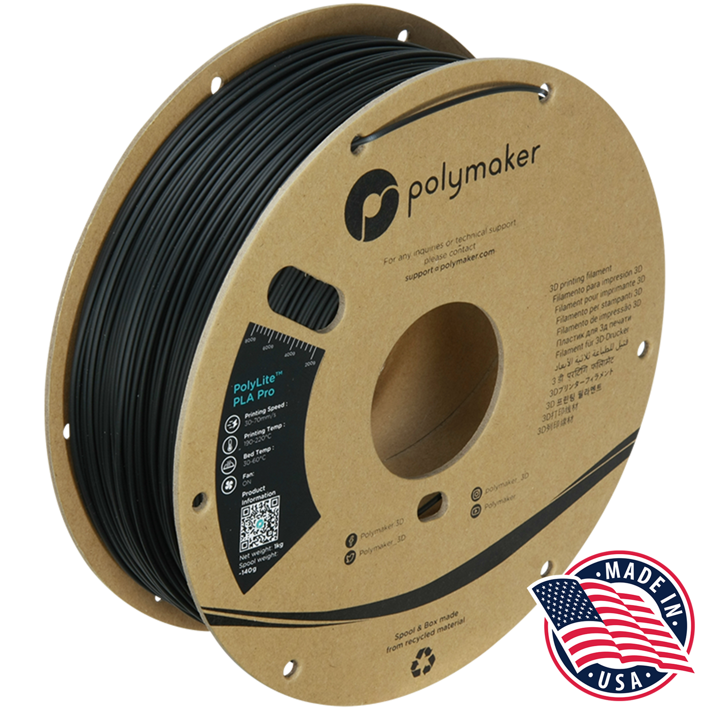 Polymaker PolyLite™ PLA Pro – 1.75mm, 1kg Spool