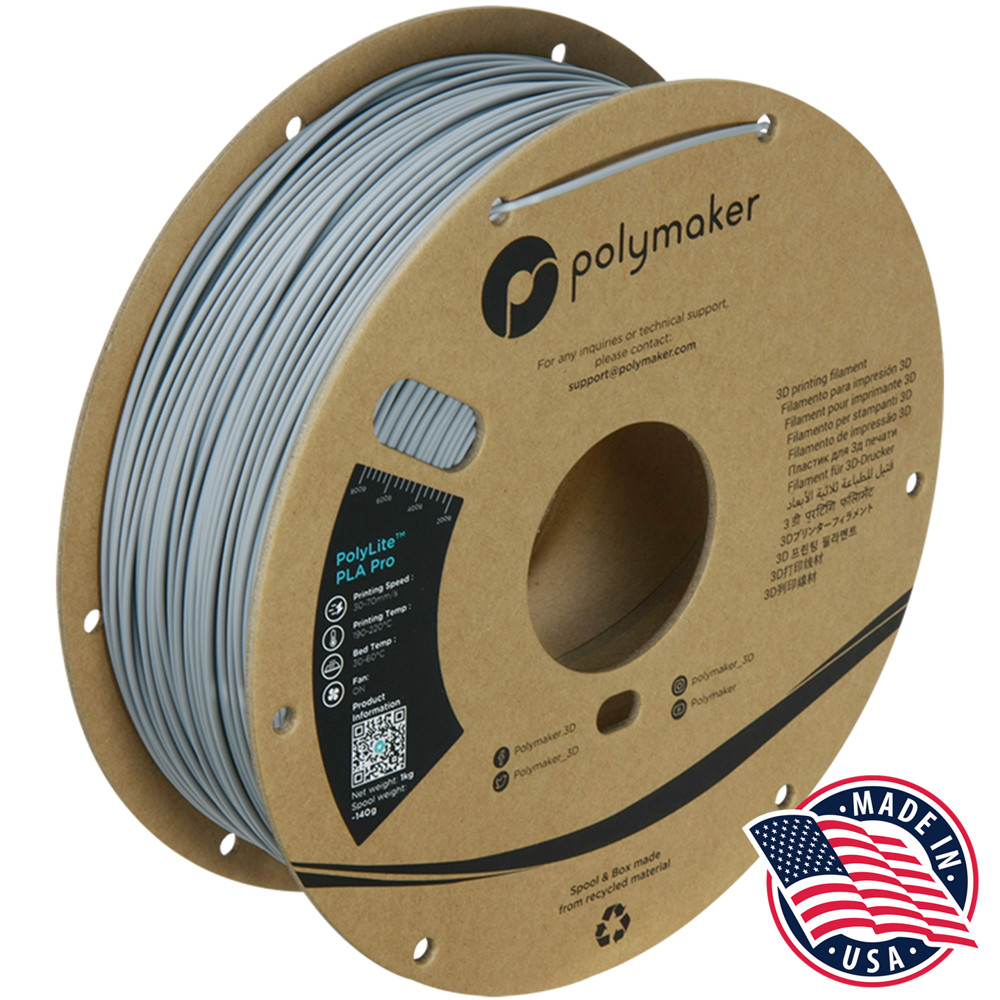 Polymaker PolyLite™ PLA Pro – 1.75mm, 1kg Spool