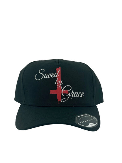 Saved by Grace Canvas Hat - Black