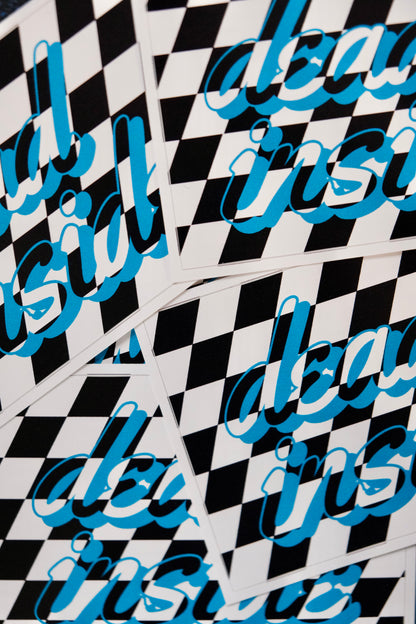 Dead Inside Checker Sticker