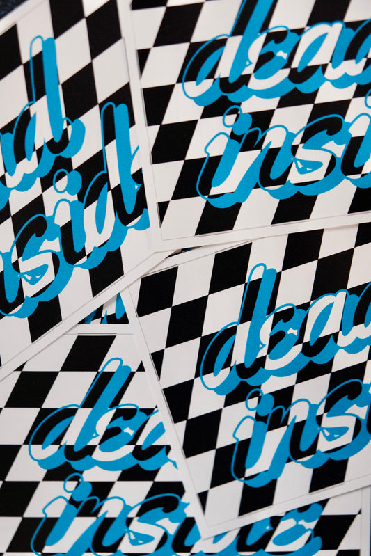 Dead Inside Checker Sticker