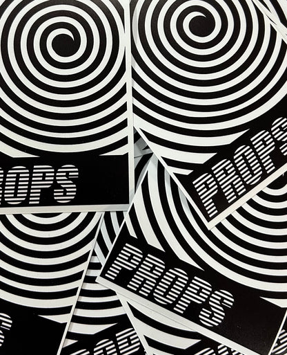 Props Black & White Spiral Sticker
