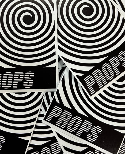 Props Black & White Spiral Sticker