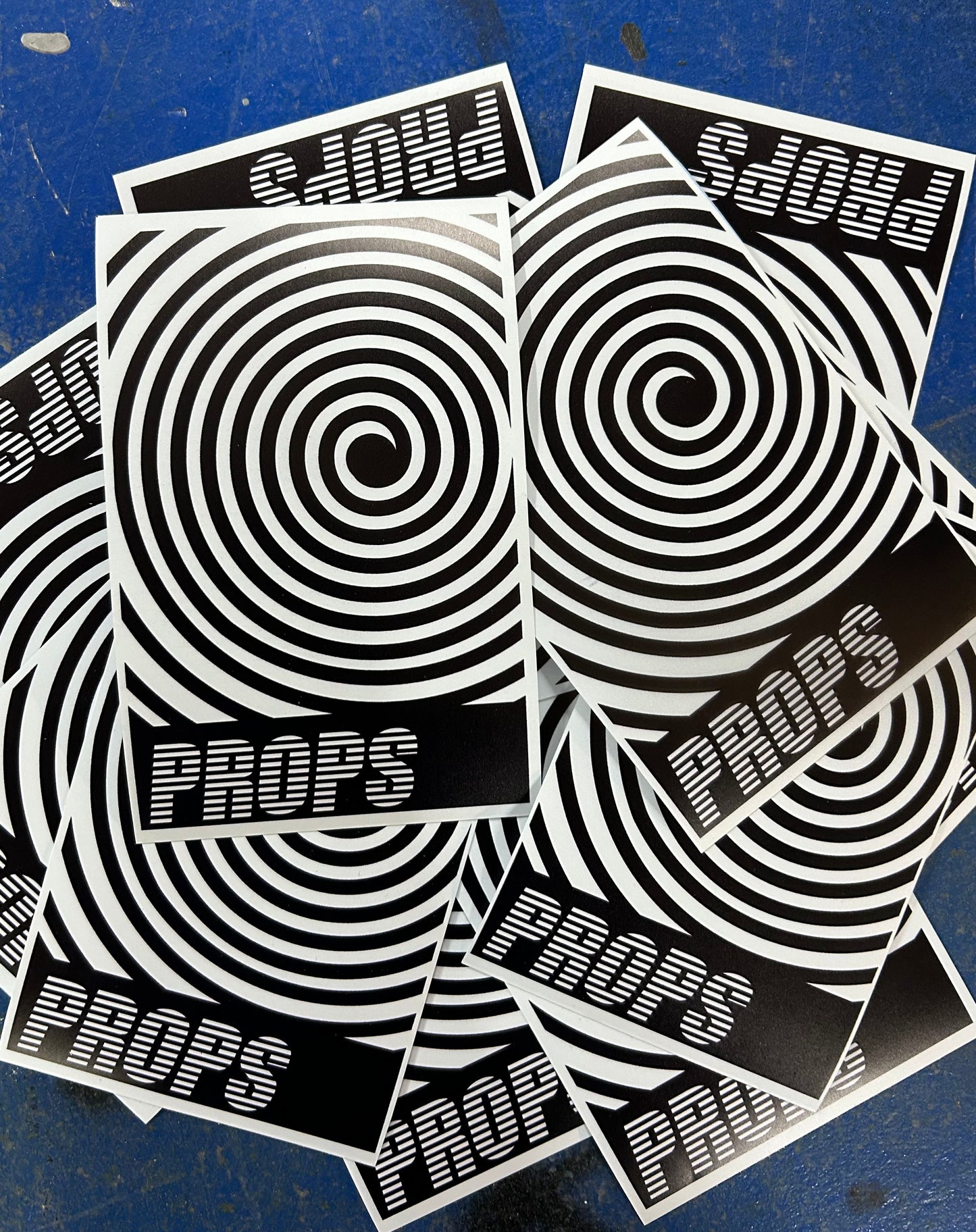 Props Black & White Spiral Sticker