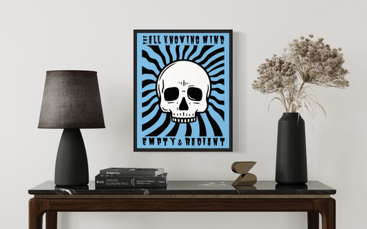 The All-Knowing Mind — “Empty & Radiant” Skull Poster | Bold Graphic Wall Art